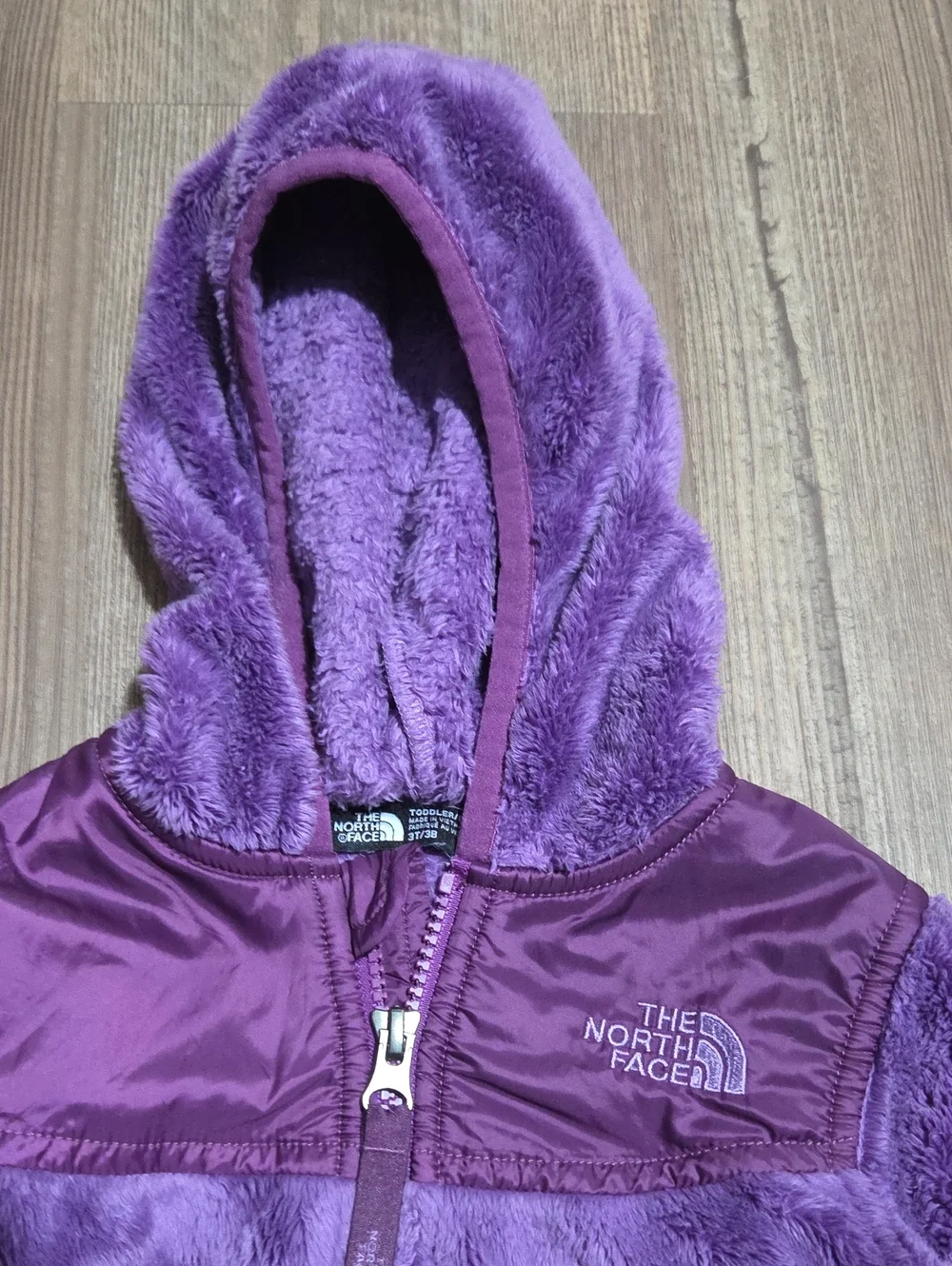 The North Face Purple Plush Hooded Fleece Jacket for Kids